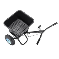 VEVOR Lawn Spreader, 100LBS Capacity, Walk-Behind Push Spreader, 0-9.8ft Spreading Width, 13 in All Terrain Pneumatic Tires, Fertilizer Spreaders with Hopper Grate, for Seed Salt Ice Melt