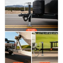 VEVOR 5000 lbs A-Frame Trailer Jack, 15-Inch Vertical Travel, Trailer Lift Jack with Adjustable 7-Level Drop Leg & Drill Socket, Cordless Drill Compatible, Suitable for RV, Utility, Yacht Trailers
