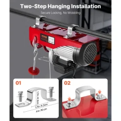 VEVOR 2200 lbs Attic Lift, 1600W 110V Electric Hoist with 14ft Wired Remote Control, 40ft Single Cable Lifting Height & High-quality Motor, for Garage Warehouse Factory