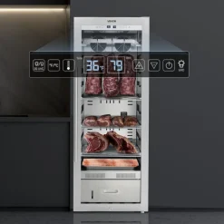 VEVOR 232 LBS Dry Aging Fridge for Steaks, Dry Ager Refrigerator for Meat with Precise Temperature & Humidity Control, Freestanding Beef Aging Machine Refrigerator, Himalayan Salt Not Included