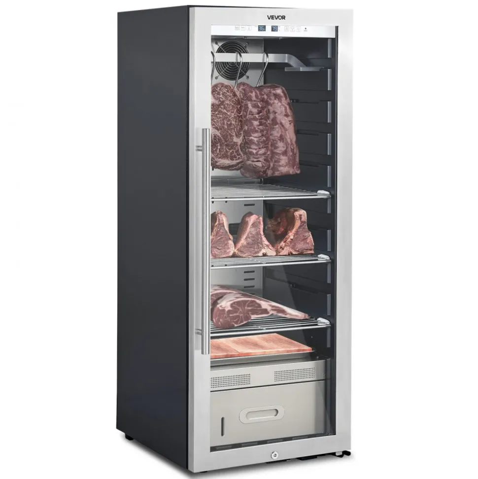 VEVOR 232 LBS Dry Aging Fridge for Steaks, Dry Ager Refrigerator for Meat with Precise Temperature & Humidity Control, Freestanding Beef Aging Machine Refrigerator, Himalayan Salt Not Included