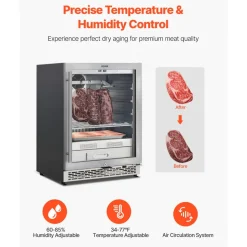 VEVOR 99 LBS Dry Aging Fridge for Steaks, Dry Ager Refrigerator for Meat with Precise Temperature & Humidity Control, Freestanding & Under Counter Beef Aging Machine for Home Kitchen Restaurant Hotel