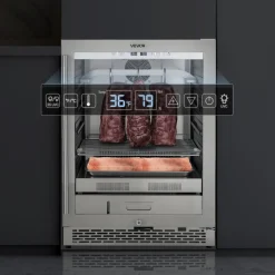 VEVOR 99 LBS Dry Aging Fridge for Steaks, Dry Ager Refrigerator for Meat with Precise Temperature & Humidity Control, Freestanding & Under Counter Beef Aging Machine for Home Kitchen Restaurant Hotel