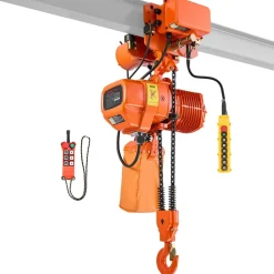 VEVOR 4400 lbs Electric Chain Hoist, 20 ft Lifting Height, Three-Phase Overhead Crane with 328 ft Wireless & 16 ft Wired Remote Control, Double G100 Chain Hoist for Factories, Warehouses, Garages
