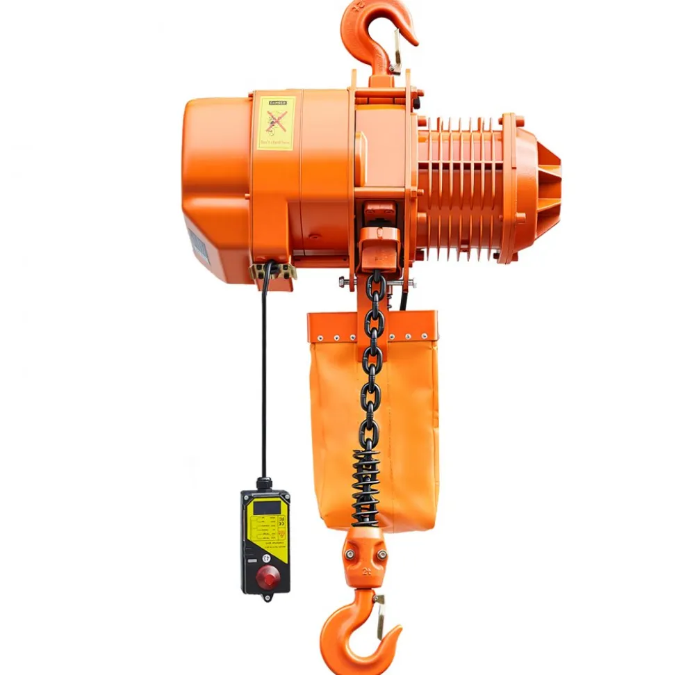 VEVOR 4400 lbs Electric Chain Hoist, 20 ft Lifting Height, Three-Phase Overhead Crane with 328 ft Wireless Remote Control, Single G100 Chain Electric Lift Hoist for Factories, Warehouses, Garages