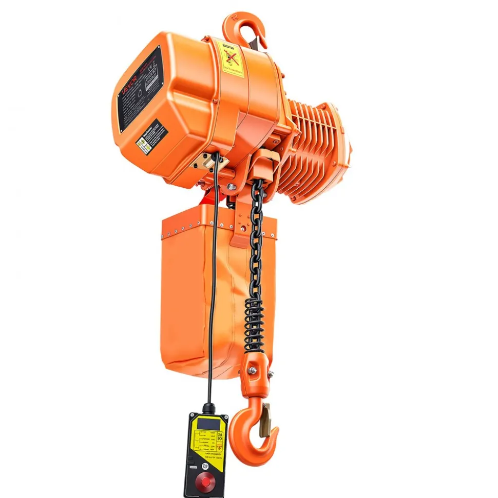 VEVOR 4400 lbs Electric Chain Hoist, 20 ft Lifting Height, Three-Phase Overhead Crane with 328 ft Wireless Remote Control, Single G100 Chain Electric Lift Hoist for Factories, Warehouses, Garages