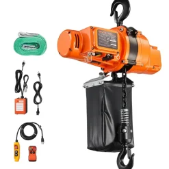 VEVOR 1100 lbs Electric Chain Hoist, 20 ft Lifting Height, 120V Single Phase Overhead Crane with 328 ft Wireless & 15 ft Wired Remote Control, Power Electric Hoist for Factories, Warehouses, Garages