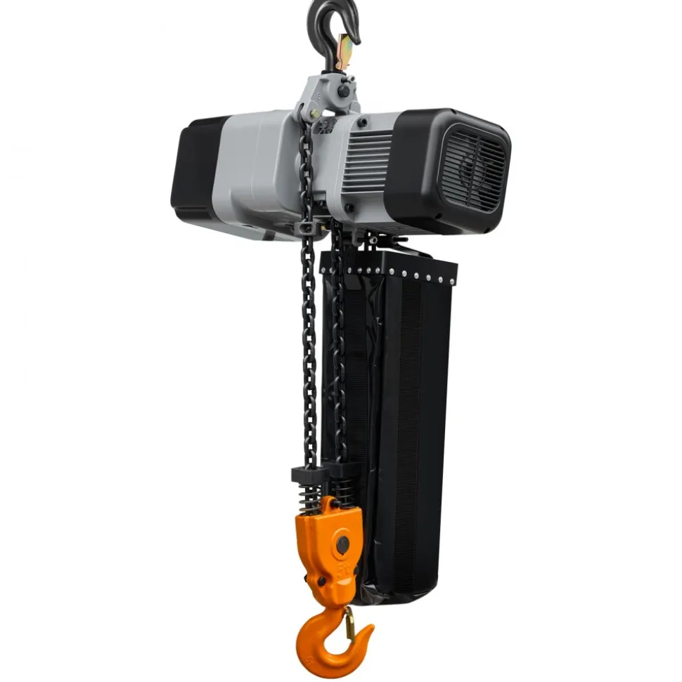 VEVOR 11000 lbs Electric Chain Hoist 30 ft Lift Three-Phase Overhead Crane, Double G100 Chain with 328 ft Wireless & 27 ft Wired Remote Control, 208-240V/440-480V, for Factories, Warehouses, Garages