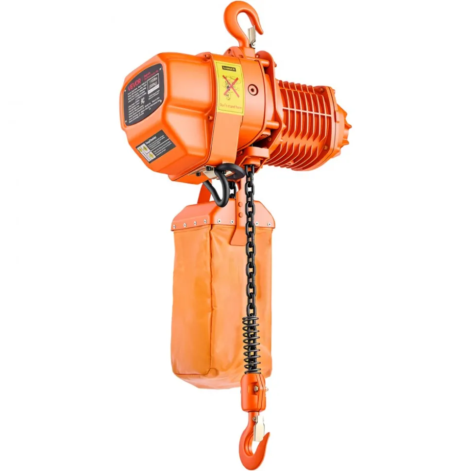 VEVOR 1100 lbs Electric Chain Hoist, 20 ft Lifting Height, Three-Phase Overhead Crane with 328 ft Wireless & 15 ft Wired Remote Control, Single G80 Chain Hoist for Factories, Warehouses, Garages