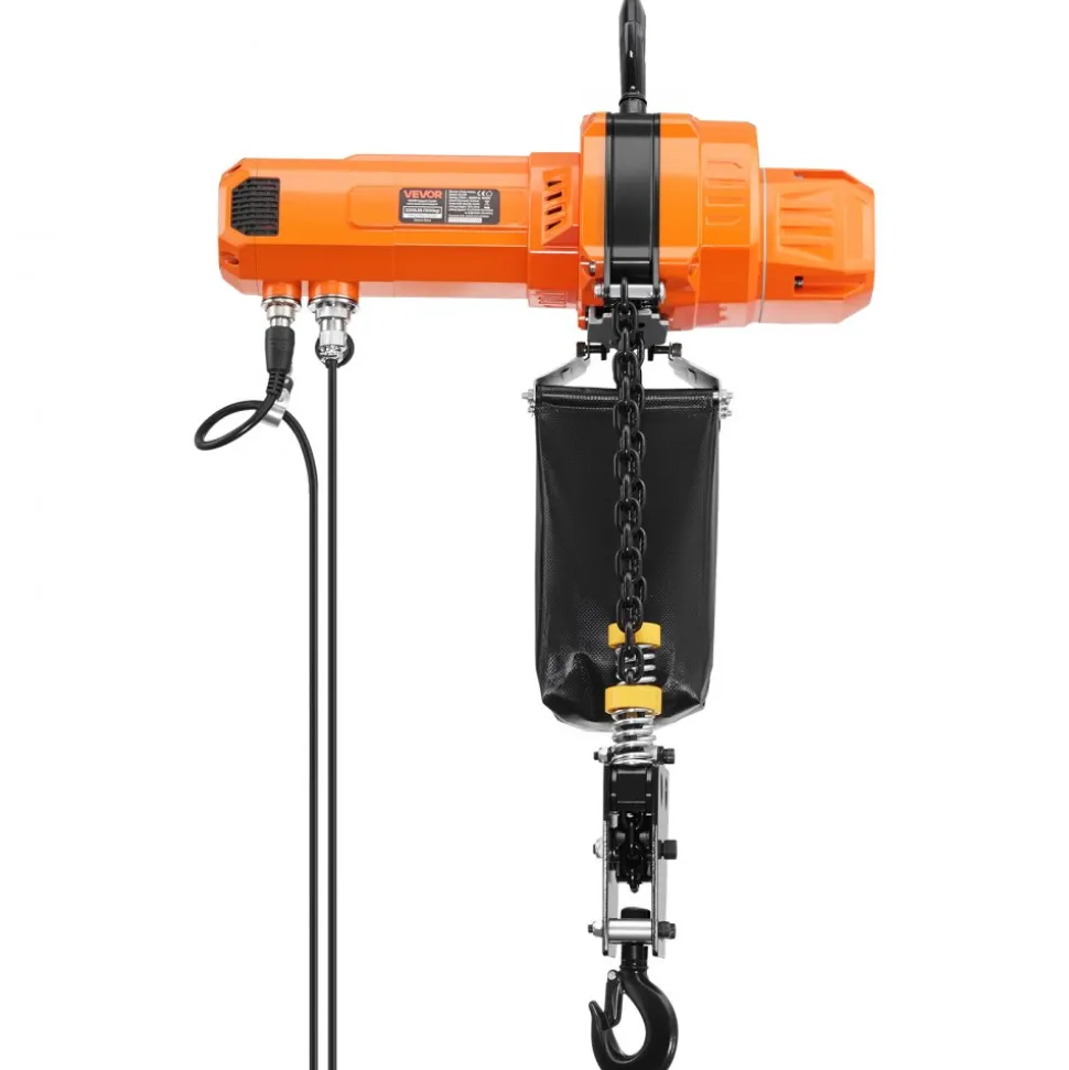 VEVOR 2200 lbs Electric Chain Hoist, 10 ft Lifting Height, 120V Single Phase Overhead Crane with 328 ft Wireless & 8 ft Wired Remote Control, Power Electric Hoist for Factories, Warehouses, Garages