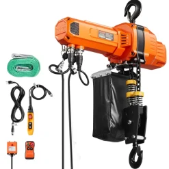 VEVOR 2200 lbs Electric Chain Hoist, 10 ft Lifting Height, 120V Single Phase Overhead Crane with 328 ft Wireless & 8 ft Wired Remote Control, Power Electric Hoist for Factories, Warehouses, Garages
