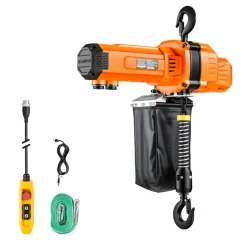 VEVOR 2200 lbs Electric Chain Hoist, 10 ft Lifting Height, 120V Single Phase Overhead Crane with 10 ft Wired Remote Control, G100 Chain Electric Lift Hoist for Factories, Warehouses, Garages