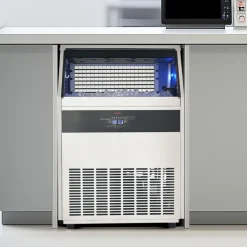 VEVOR 110lbs/24H Commercial Ice Maker Machine, 33lbs Storage Capacity Ice Maker with Drain Pump, 50 Ice Cubes in 15 Minutes, LED Digital Display Freestanding Self-Cleaning for Bar Office Restaurant