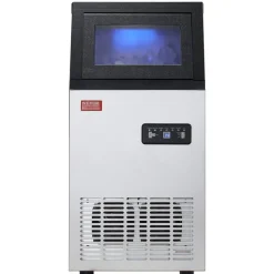 VEVOR 200lbs/24H Commercial Ice Maker Machine, 66lbs Storage Capacity Ice Maker with Drain Pump, 108 Ice Cubes in 15 Minutes, LED Digital Display Freestanding Self-Cleaning for Bar Office Restaurant