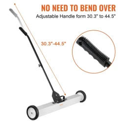VEVOR 55Lbs Rolling Magnetic Sweeper with Wheels,Push-Type Magnetic Pick Up Sweeper, 36-inch Large Magnet Pickup Lawn Sweeper with Telescoping Handle, Easy Cleanup of Workshop Garage Yard
