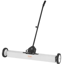 VEVOR 55Lbs Rolling Magnetic Sweeper with Wheels,Push-Type Magnetic Pick Up Sweeper, 36-inch Large Magnet Pickup Lawn Sweeper with Telescoping Handle, Easy Cleanup of Workshop Garage Yard