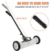 VEVOR 45Lbs Rolling Magnetic Sweeper with Wheels, Push-Type Magnetic Pick Up Sweeper, 18-inch Large Magnet Pickup Lawn Sweeper,  Magnet with Telescoping Handle, Easy Cleanup of Workshop Garage Yard