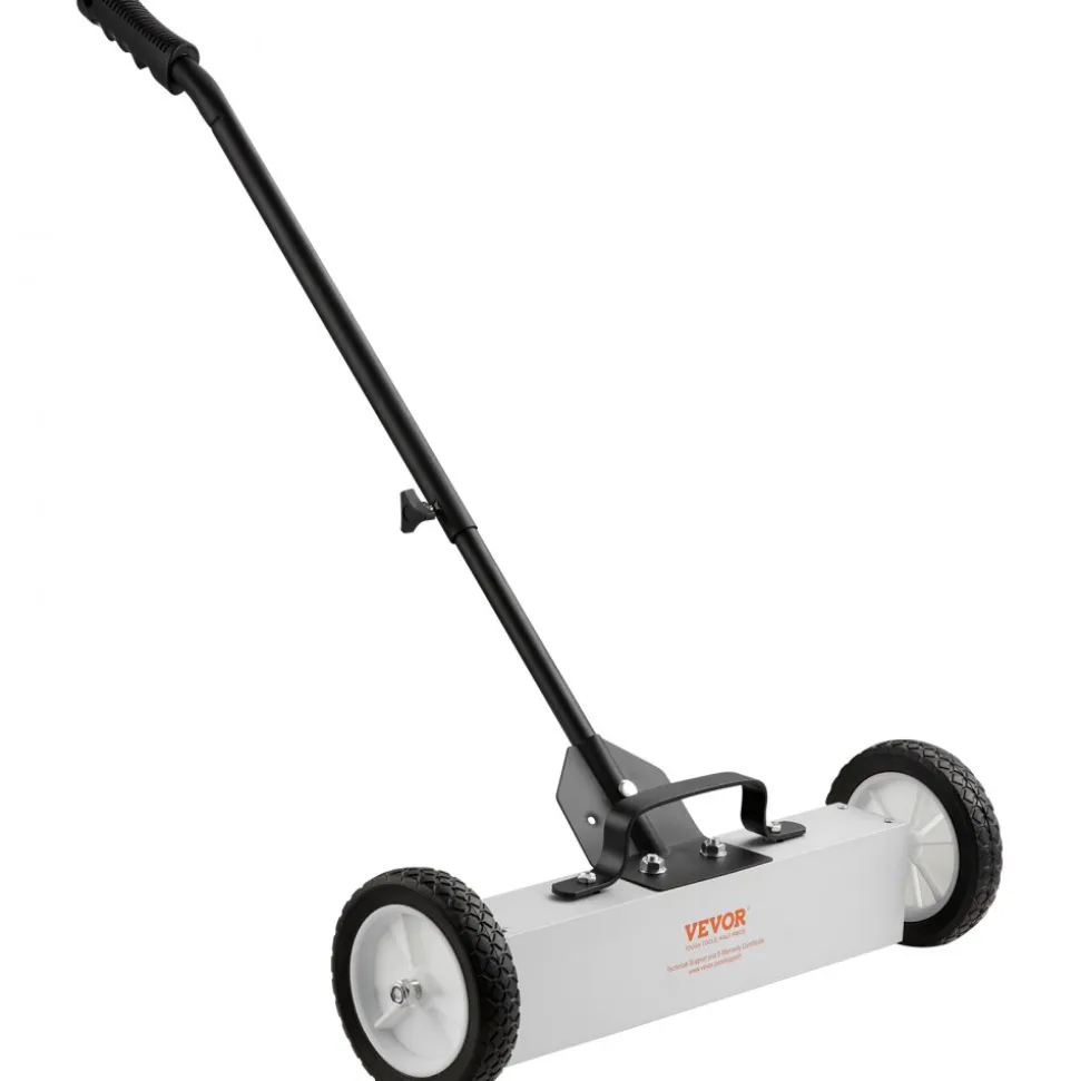 VEVOR 45Lbs Rolling Magnetic Sweeper with Wheels, Push-Type Magnetic Pick Up Sweeper, 18-inch Large Magnet Pickup Lawn Sweeper, Magnet with Telescoping Handle, Easy Cleanup of Workshop Garage Yard
