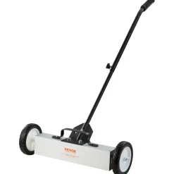 VEVOR 45Lbs Rolling Magnetic Sweeper with Wheels, Push-Type Magnetic Pick Up Sweeper, 18-inch Large Magnet Pickup Lawn Sweeper, Magnet with Telescoping Handle, Easy Cleanup of Workshop Garage Yard