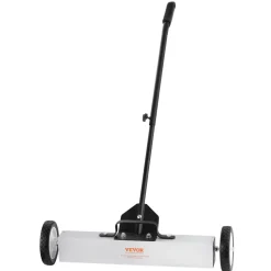 VEVOR 50Lbs Rolling Magnetic Sweeper with Wheels, Push-Type Magnetic Pick Up Sweeper, 24-inch Large Magnet Pickup Lawn Sweeper with Telescoping Handle, Easy Cleanup of Workshop Garage Yard
