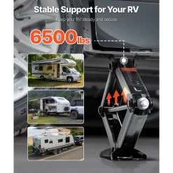 VEVOR 6500 lbs RV Scissor Jacks, 4-23.4 in RV Stabilizer Leveling Scissor Jacks, Set of 2, Heavy Duty Stabilizer Jack with Crank Handle, Socket and Bubble Levels, Not Easily Bent or Deformed