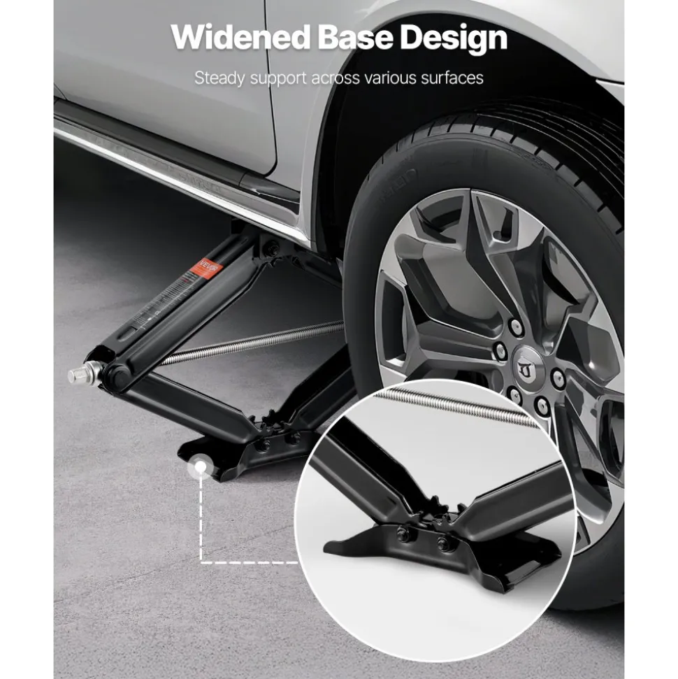 VEVOR 5000 lbs RV Scissor Jacks, 4-23.4 in RV Stabilizer Leveling Scissor Jacks, Set of 2, Heavy Duty Stabilizer Jack with Crank Handle, Socket and Bubble Levels, Not Easily Bent or Deformed