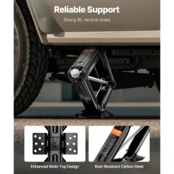 VEVOR 5000 lbs RV Scissor Jacks, 4-23.4 in RV Stabilizer Leveling Scissor Jacks, Set of 2, Heavy Duty Stabilizer Jack with Crank Handle, Socket and Bubble Levels, Not Easily Bent or Deformed