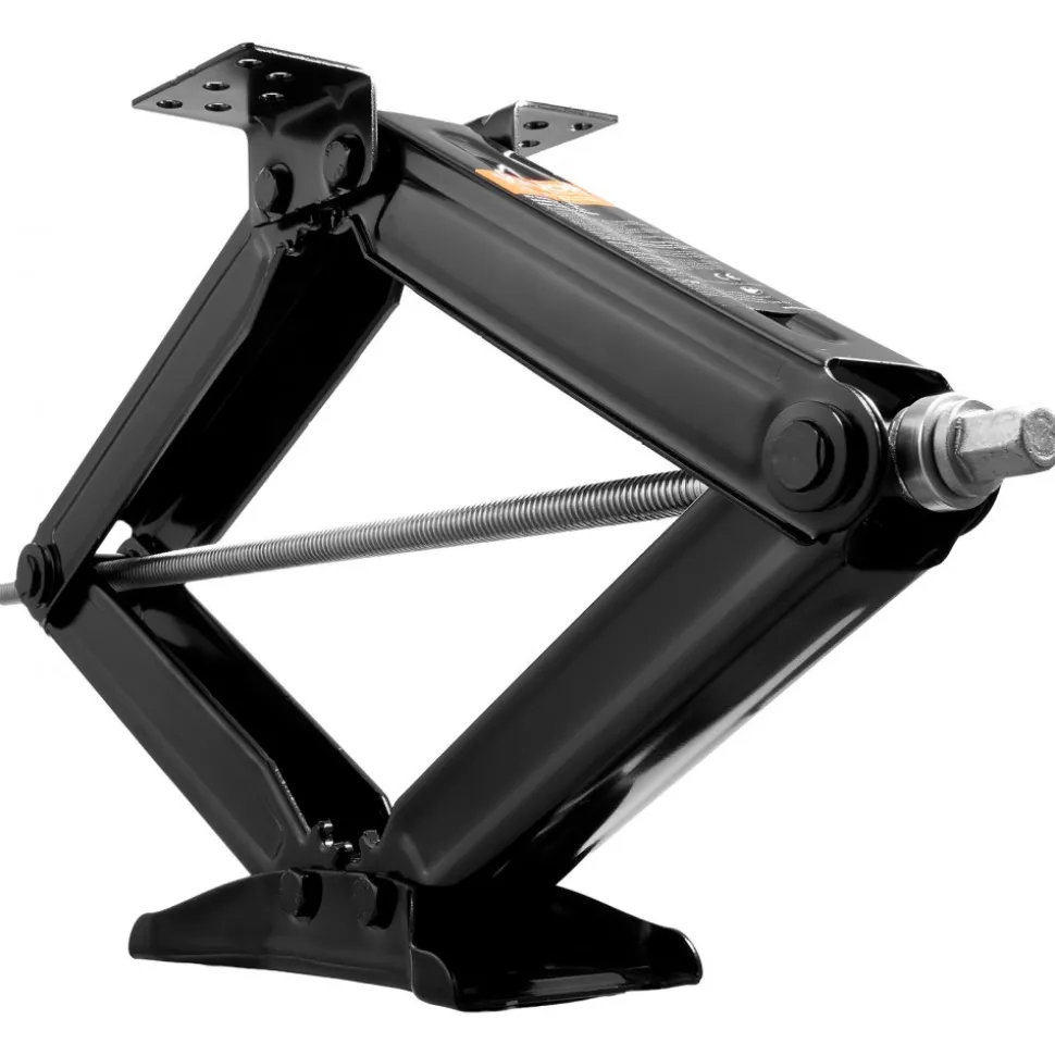 VEVOR 5000 lbs RV Scissor Jacks, 4-23.4 in RV Stabilizer Leveling Scissor Jacks, Set of 2, Heavy Duty Stabilizer Jack with Crank Handle, Socket and Bubble Levels, Not Easily Bent or Deformed