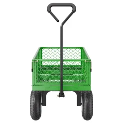 VEVOR 680 Lbs Steel Garden Cart on Wheels, Heavy Duty Garden Wagon Cart Pullable, Metal Outdoor Utility Yard Wagon Carts with 10