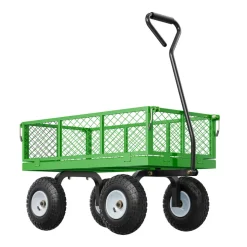 VEVOR 900 Lbs Steel Garden Cart on Wheels, Heavy Duty Pullable Garden Wagon Yard Cart, Outdoor Metal Utility Wagon with 10