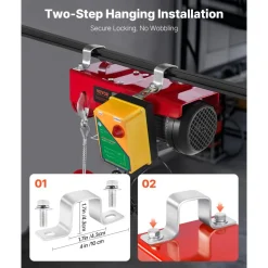 VEVOR 2200 lbs Wireless Attic Lift, 1600W 110V Electric Hoist with Wireless Remote Control, 40ft Single Cable Lifting Height & High-quality Motor, for Garage Warehouse Factory