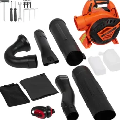 VEVOR Leaf Blower, 26CC 2-Cycle Handheld Leaf Blower with A Fuel Tank, 2-in-1 Blower 425CFM Air Volume 156MPH Speed, Ideal for Lawn Care, Leaf Cleaning, and Snow Removal