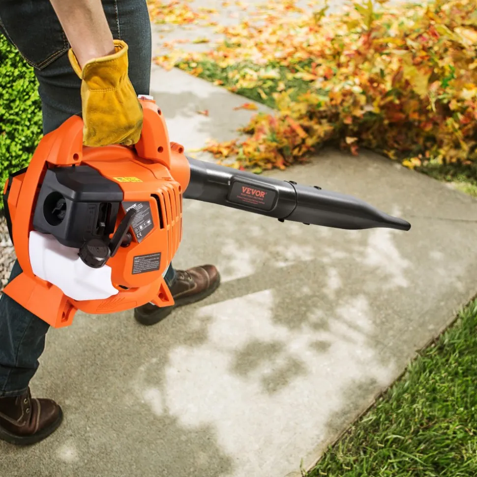 VEVOR Leaf Blower, 26CC 2-Cycle Handheld Leaf Blower with A Fuel Tank, 2-in-1 Blower 425CFM Air Volume 156MPH Speed, Ideal for Lawn Care, Leaf Cleaning, and Snow Removal