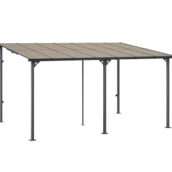 VEVOR Lean to Gazebo for Patio, 10' x 14' Hard Top Gazebo with Aluminum Frame, Wall Mounted & Freestanding Pergola, UV Resistant Polycarbonate Roof, Outdoor Patio Awnings for Deck, Garden and Backyard