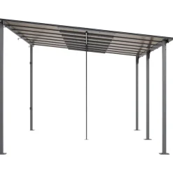 VEVOR Lean to Gazebo for Patio, 10' x 14' Hard Top Gazebo with Aluminum Frame, Wall Mounted & Freestanding Pergola, UV Resistant Polycarbonate Roof, Outdoor Patio Awnings for Deck, Garden and Backyard
