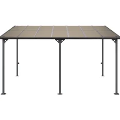 VEVOR Lean to Gazebo for Patio, 10' x 14' Hard Top Gazebo with Aluminum Frame, Wall Mounted & Freestanding Pergola, UV Resistant Polycarbonate Roof, Outdoor Patio Awnings for Deck, Garden and Backyard