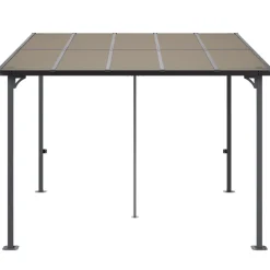 VEVOR Lean to Gazebo for Patio, 10' x 10' Hard Top Gazebo with Medal Frame, Wall Mounted & Freestanding Pergola, UV Resistant Polycarbonate Roof, Outdoor Patio Awnings for Deck, Garden and Backyard