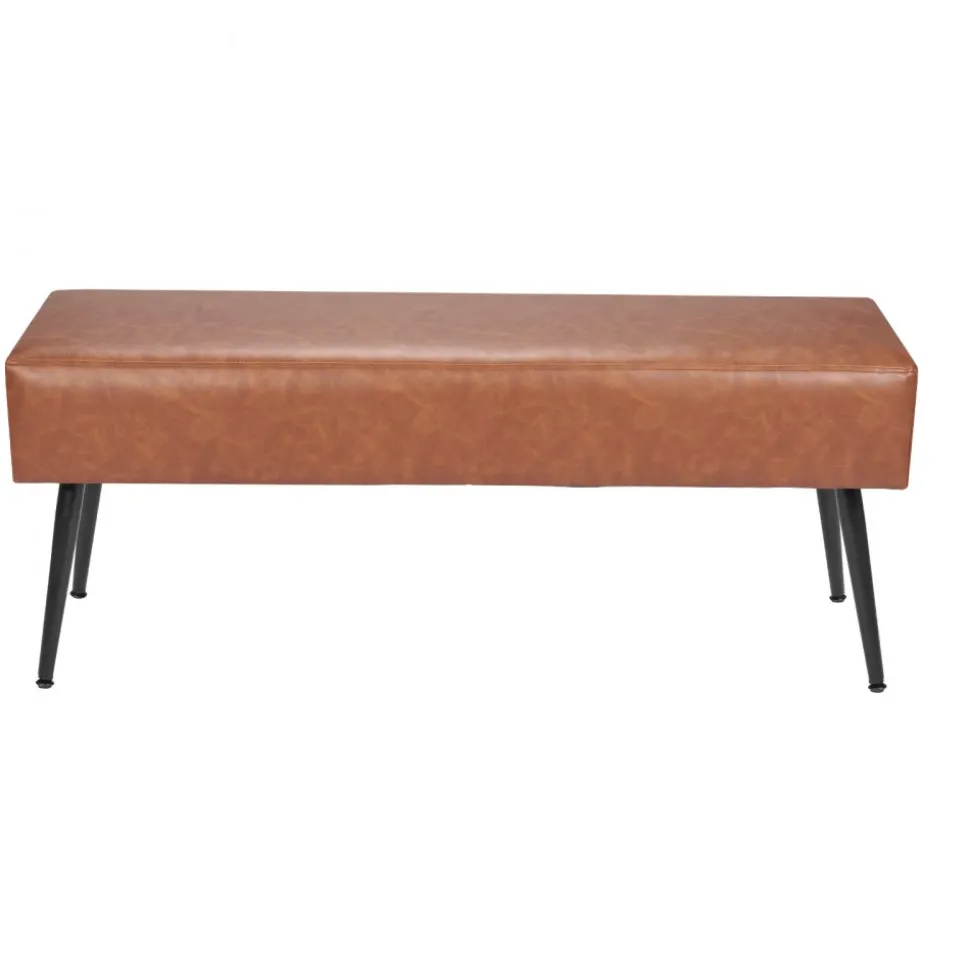VEVOR Leather Bedroom Bench, PU Leather Bench with Metal Legs and with Stitching for Entryway, Upholstered Shoe Bench Seat, Modern End of the Bed Benches for Living Room, Dining Room, Hallway, Green