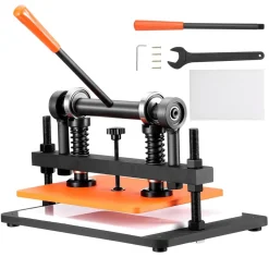 VEVOR Leather Cutting Machine, 14.2 x 10.2 in Embossing Plate Manual Die Cutter, 0.47 in Pressure Stroke Dual Guide Shafts Die Cut Machine, Leather Embossing Machine for Various of Materials