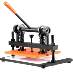 VEVOR Leather Cutting Machine, 14.2 x 10.2 in Embossing Plate Manual Die Cutter, 0.47 in Pressure Stroke Dual Guide Shafts Die Cut Machine, Leather Embossing Machine for Various of Materials