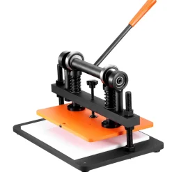 VEVOR Leather Cutting Machine, 14.2 x 10.2 in Embossing Plate Manual Die Cutter, 0.47 in Pressure Stroke Dual Guide Shafts Die Cut Machine, Leather Embossing Machine for Various of Materials