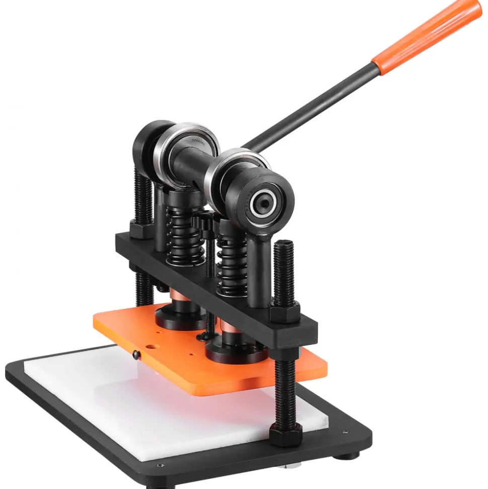 VEVOR Leather Cutting Machine, 10.2 x 5.9 in Embossing Plate Manual Die Cutter, 0.47 in Pressure Stroke Dual Guide Shafts Die Cut Machine, Leather Embossing Machine for Various of Materials