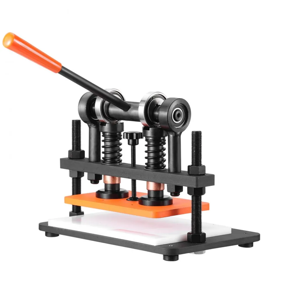 VEVOR Leather Cutting Machine, 10.2 x 5.9 in Embossing Plate Manual Die Cutter, 0.47 in Pressure Stroke Dual Guide Shafts Die Cut Machine, Leather Embossing Machine for Various of Materials