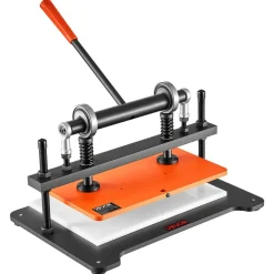 VEVOR Leather Cutting Machine 14.17 x 10.24 in Embossing Plate Die Cutter, Hand Press Leather Embossing & Die Cutting, 3300 lbs Pressure, 0.47 in Stroke, Dual Guide Shafts, for Fabric, Paper, Silicone