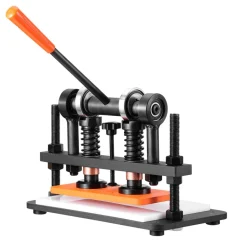 VEVOR Leather Cutting Machine, 10.2 x 4.7 in Embossing Plate Manual Die Cutter, 0.47 in Pressure Stroke Dual Guide Shafts Die Cut Machine, Leather Embossing Machine for Various of Materials