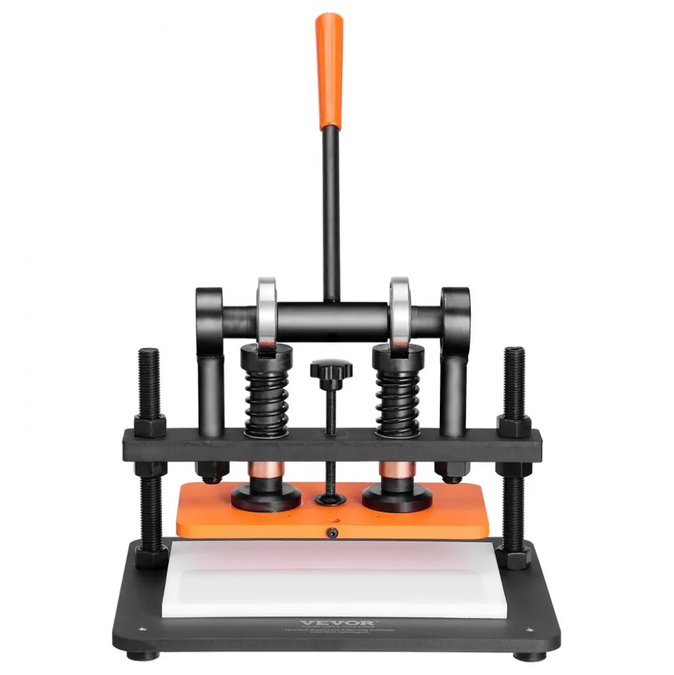 VEVOR Leather Cutting Machine, 11 x 5.5 in Embossing Plate Manual Die Cutter, 0.47 in Pressure Stroke Dual Guide Shafts Die Cut Machine, Leather Embossing Machine for Various of Materials