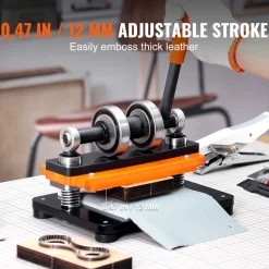 VEVOR Leather Cutting Machine, 7.1 x 3.9 in Embossing Plate Manual Die Cutter, 0.47 in Pressure Stroke Dual Guide Shafts Die Cut Machine, Leather Embossing Machine for Various of Materials