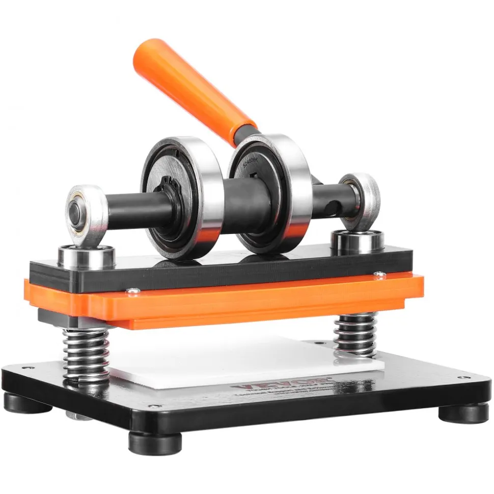 VEVOR Leather Cutting Machine, 7.1 x 3.9 in Embossing Plate Manual Die Cutter, 0.47 in Pressure Stroke Dual Guide Shafts Die Cut Machine, Leather Embossing Machine for Various of Materials