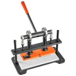 VEVOR Leather Cutting Machine 10.24 x 4.72 in Embossing Plate Die Cutter, Hand Press Leather Embossing & Die Cutting, 3300 lbs Pressure, 0.47 in Stroke, Dual Guide Shafts, for Fabric, Paper, Silicone