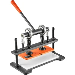 VEVOR Leather Cutting Machine 10.24 x 4.72 in Embossing Plate Die Cutter, Hand Press Leather Embossing & Die Cutting, 3300 lbs Pressure, 0.47 in Stroke, Dual Guide Shafts, for Fabric, Paper, Silicone